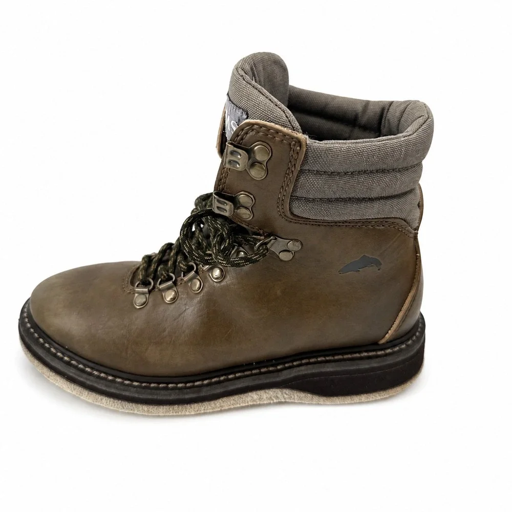 Simms  Guide Fly Fishing Wading Boots Men 7 Brown Leather Felt Sole Lace Up